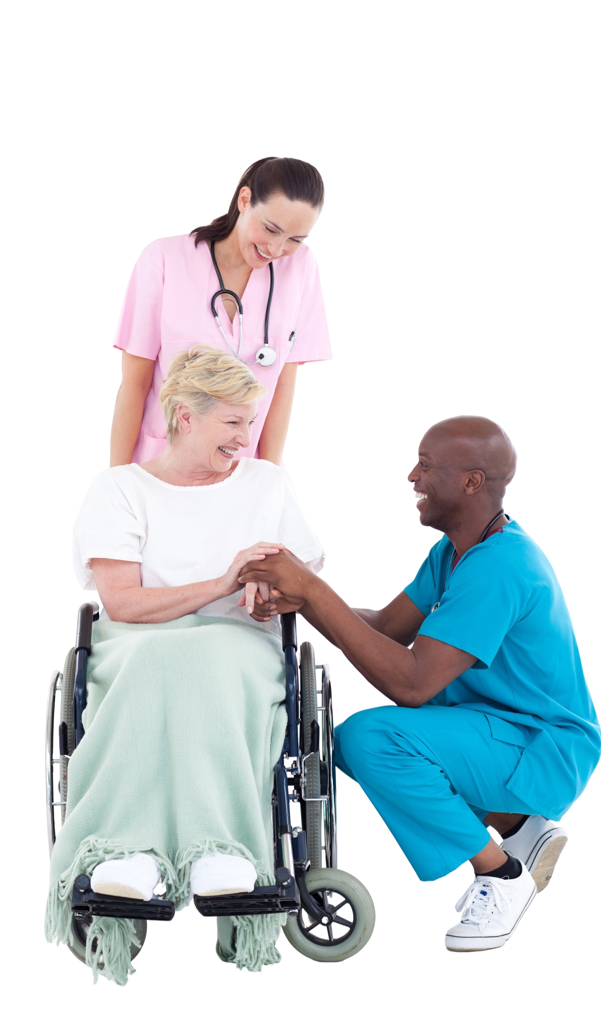 Doctor with patient in wheelchair